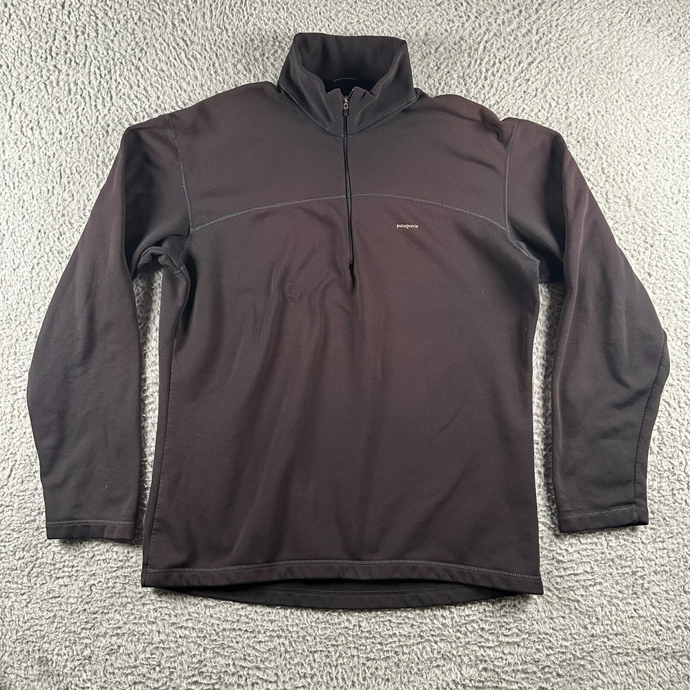 Vintage Patagonia 1/4 Zip Sweater Mens Large Black Capilene Pullover Fleece